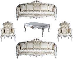 Maybe you would like to learn more about one of these? Casa Padrino Luxury Baroque Living Room Set Gold Pattern Antique White Gold 2 Sofas 2 Armchairs 1 Coffee Table Living Room Furniture In Baroque Style Noble Magnificent