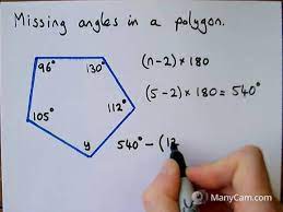 In this tutorial the instructor shows a method to compute the interior angle sum of a polygon. 2 Missing Angles In A Polygon Youtube