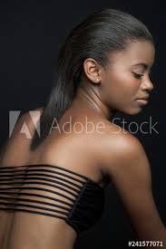 Check spelling or type a new query. Profile Of A Beautiful Young Black Woman Wearing A Sexy Black Bikini Top With Her Eyes Close Stock Photo Adobe Stock