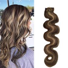 Platinum blonde hair with lowlights beautifu. Amazon Com 22 Long Curly Clip In Hair Extensions Medium Brown With Bleach Blonde Lowlights 70grams 7pcs Soft Heat Resistant Body Wave Human Hair Clip Blonde Balayage Extensions Beauty