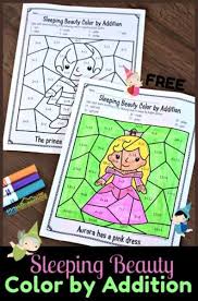 Free Sleeping Beauty Color By Addition Kids Will Have Fun Practicing Addition Within 10 W Addition Kindergarten Math Coloring Worksheets Free Math Worksheets