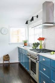 Get free shipping on qualified white granite countertops or buy online pick up in store today in the kitchen department. Blue Base Cabinets With White Granite Countertops Contemporary Kitchen