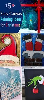 Drawing of santa claus for christmas. 15 Easy Canvas Painting Ideas For Christmas 2017