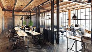 And a table or 2. Modern Office Interior Design Loft Concept 3d Rendering Stock Photo Picture And Royalty Free Image Image 114224521