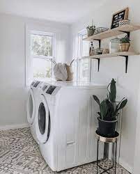 Boho Farmhouse Inspired Laundry Room Design On Her Mind Laundry Room Design Small Laundry Rooms No Closet Solutions