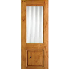 Knotty alder 3/4 lite reeded glass exterior door ka.434reeded.30.68.134. Krosswood Knotty Alder Reeded Glass Half Lite Door