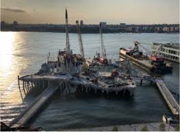 Aerial footage of pier 55, called little island on the hudson river, opening spring 2021, nyc. Asce Metropolitan Section Design Fabrication And Delivery Of Pier 55 Little Island Nyc