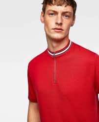 Slim fit stretch cotton polo shirt $ 70.00. Imagem 5 De Sweater Com Gola Alta E Fecho De Correr Da Zara Roupas De Tenis Camiseta Polo Gola Alta