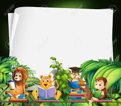 Border design book border clip art. Border Design With Wild Animals Reading Books Illustration Royalty Free Cliparts Vectors And Stock Illustration Image 51856151