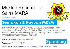 Semakan Rayuan Mrsm Tingkatan 1 Dan 4 Tahun 2018