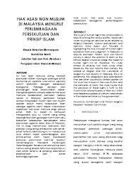 Cuma, dalam menentukan hak asasi manusia, adakalanya udhr gagal mengambil kira konteks keagamaan dan budaya setempat dalam peradaban manusia, khususnya peradaban islam. Pdf Hak Asasi Non Muslim Di Malaysia Menurut Perlembagaan Persekutuan Dan Prinsip Islam Khairul Azhar Meerangani Academia Edu