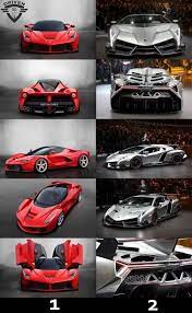 Car reviews, videos, and news. Lamborghini Veneno Vs Ferrari Laferrari Head To Head Ferrari Laferrari Lamborghini Veneno Sports Cars Luxury