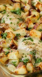 Quick Easy Comforting Dinner Recipe Chicken Potato Bake Dinner Chicken Easy Chicken Recipes Baked Dinner Recipes