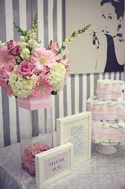 Breakfast At Tiffany S Baby Shower Party Ideas Photo 5 Of 29 Baby Shower Flowers Girl Baby Shower Centerpieces Beautiful Baby Shower