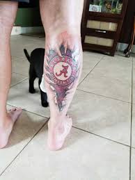 Schulterpanzer tattoo crest tattoo body art tattoos tribal tattoos hand tattoos tatoos maori tattoos samoan tattoo polynesian tattoos. He Bleeds Crimson Alabama Fan Gets Crazy Calf Tattoo Photos