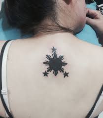 May 04, 2017 · the names of tattoo designs used by our ancestors were recorded by scott and most of these designs reflected the beautiful imagery of nature. My 2nd Ink 3 Star And A Sun Symbolizes The Flag Of Philippines Proud Filipino Filipino Tattoos Tattoos Philippines Tattoo