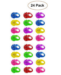Light Up Rings For Kids Assorted Led Spikey Glow Light Rings Pack Of 24 Bumpy Rubber Rings For Party Supplies Party Games And C Walmart Com Walmart Com