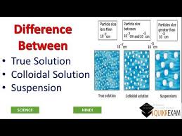 Difference Between True Solution Colloidal Solution And Suspension Hindi Science Quikr Exam Youtube