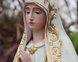 Handmade Our Lady of Fatima Statue: Catholic Home Altar Decor, Crown & Halo  Included