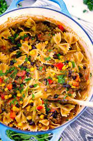 One Pot Cheesy Taco Pasta With Ground Beef Bowl Of Delicious Recipe Taco Pasta Ground Beef Supper Recipes