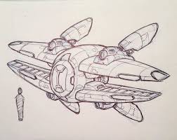 Spaceships Concept Art By Sean Wang Space Ship Concept Art Spaceship Concept Spaceship Drawing
