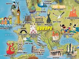 Kids Cartoon Map Of The World Silk Art Paper Home Decor Etsy Cartoon Map Illustrated Map Cartoon Kids