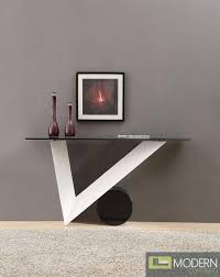 Modrest Bauhaus Modern White And Black Console Table Modern Console Tables Black Console Table Contemporary Console Table