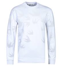 Mcq Alexander Mcqueen Faded Swallow Print White Sweatshirt