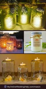 You can find vintage mason jars at antique stores or find canning jars online or optionally, color your jars before adding bulbs for tinted lights. 25 Mason Jar Centerpiece Ideas For Weddings My Online Wedding Help Wedding Planning Tips Tools