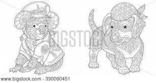 Dogs coloring pages for kids you can print and color. Coloring Page Koala Vector Photo Free Trial Bigstock