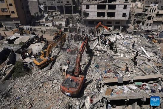 At least 21, including 11 kids, killed in war-damaged building collapse in  Gaza - Global Times