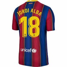 Jordi alba (born 21 march 1989) is a spanish footballer who plays as a left back for spanish club fc barcelona, and the spain national team. Nike Barcelona Jordi Alba 18 Vapor Match Home Trikot 2020 2021