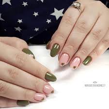 Why fall's olive manicure is chicer than black. Olive Green Acrylic Nails New Expression Nails