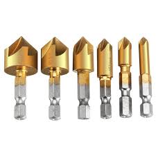 baban 6pcs 6mm 19mm 5 flute countersink