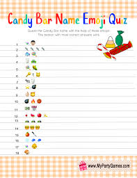You can easily print this game using your home printer. New Free Printable Candy Bar Emoji Quiz New Free Preschool