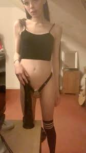 The moment before I sit on this huge dildo while in my flat chastity :  rtransporn