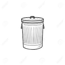 How to draw a trash can. Garbage Can Drawing