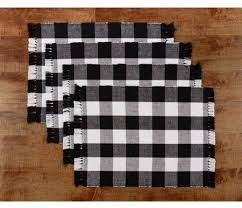 Black And White Plaid Ribbon Walmart Mainstays 4 Pack Buffalo Plaid Placemat Black And White Walmart Com In 2020 Buffalo Plaid Decor Plaid Decor Checkered Kitchen Decor