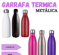 Garrafa de Água de Aço Inoxidável 500ml Metálica - BRW