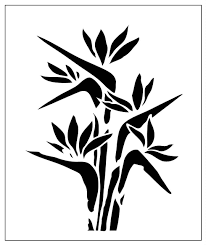 Drawing Bird Of Paradise Flower Outline Pin On Nature Stencils For Sale On Etsy