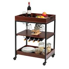 This kitchen island with wine rack is perfect for keeping your wine safely stored and ready for dinner. Buy Gymax 3 Tier Trolley Cart Kitchen Island Serving Bar Cart W Glass Holder Wine Rack By Gymax On Dot Bo