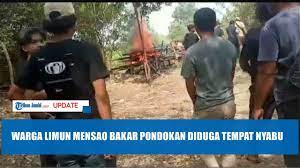 Warga Limun Mensao bakar pondokan diduga tempat nyabu - YouTube