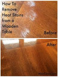 How To Remove Heat Stains From A Wooden Table Wooden Tables Stained Table House Cleaning Tips