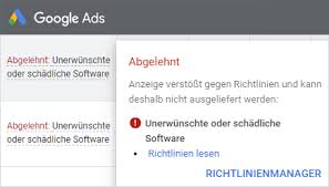 Mit hilfe von google adwords ist es möglich, sehr gezielt kundschaft auf seine website zu locken. Google Ads Hilfe Abgelehnt Unerwunschte Oder Schadliche Software