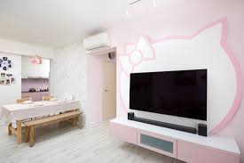 Simple wall painting ideas for interior design. Hello Kitty Dream Turns Reality In This Hdb Flat Lookboxliving