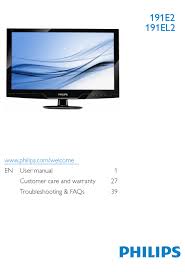 PHILIPS 191E2SB/27 MONITOR USER MANUAL ...