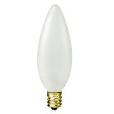 Incandescent White Torpedo Chandelier Bulb Type E12 Base Candelabra 40w 120v Lightbulb