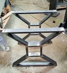Free shipping on heavy duty, industrial style, modern metal table legs. Custom Order For Barry Yarbrough Modern Dining Table X Legs Iron Table Legs Industrial Metal Table Legs Metal Table Legs