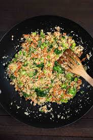 I did forget to add chopped green onions but still very very delicious. Cauliflower Rice Stir Fry Bowl In 20 Minutes Vegan Gf Veggie Chick