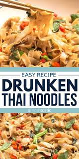 Easy Thai Drunken Noodles Recipe Very Quick To Cook Made With Chicken And Rice Noodles Tas Noodle Recipes Easy Drunken Noodles Gluten Free Recipes For Dinner